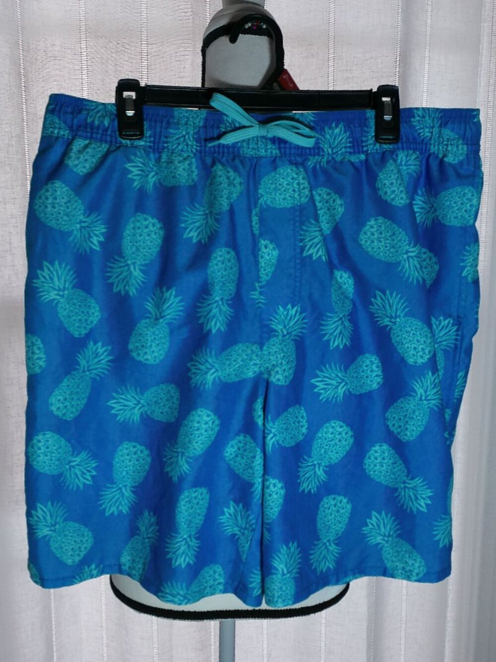OLD NAVY Men's Swim Trunks w/Pocket Pull-On Lined Blue w/Pineapples NWOT XL